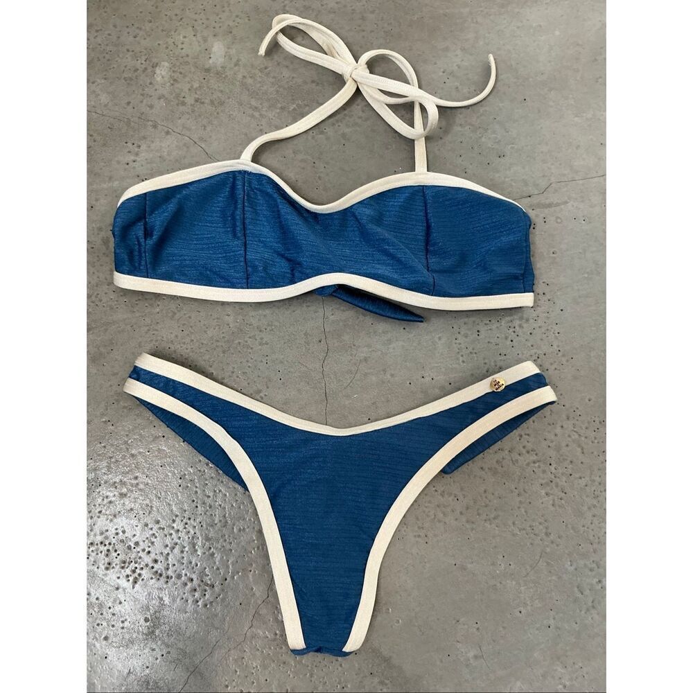 Mar de Maria Blue Piping Bikini | Blue in Small